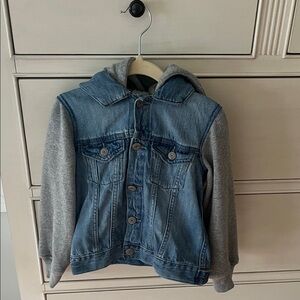 Boys Denim and Gray Hoodie Jacket